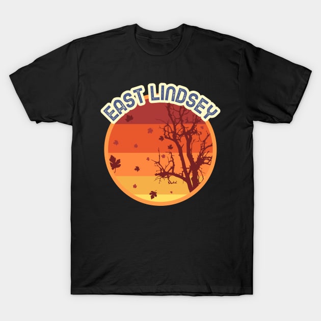 East Lindsey England Great Britain Leaves Falling Autumn and Fall Amber Autumn, Best gift for September October and November, leaf falling T-Shirt by AbsurdStore